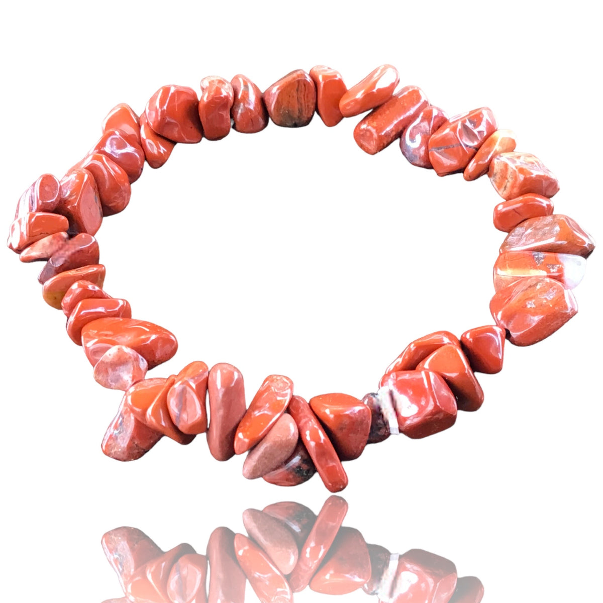 Jaspis rot Trommelstein Splitter Armband *BLOOD-STONE- Entgiftung* - echter Jaspis Edelstein-Schmuck - Chakra-Armband für Damen & Herren