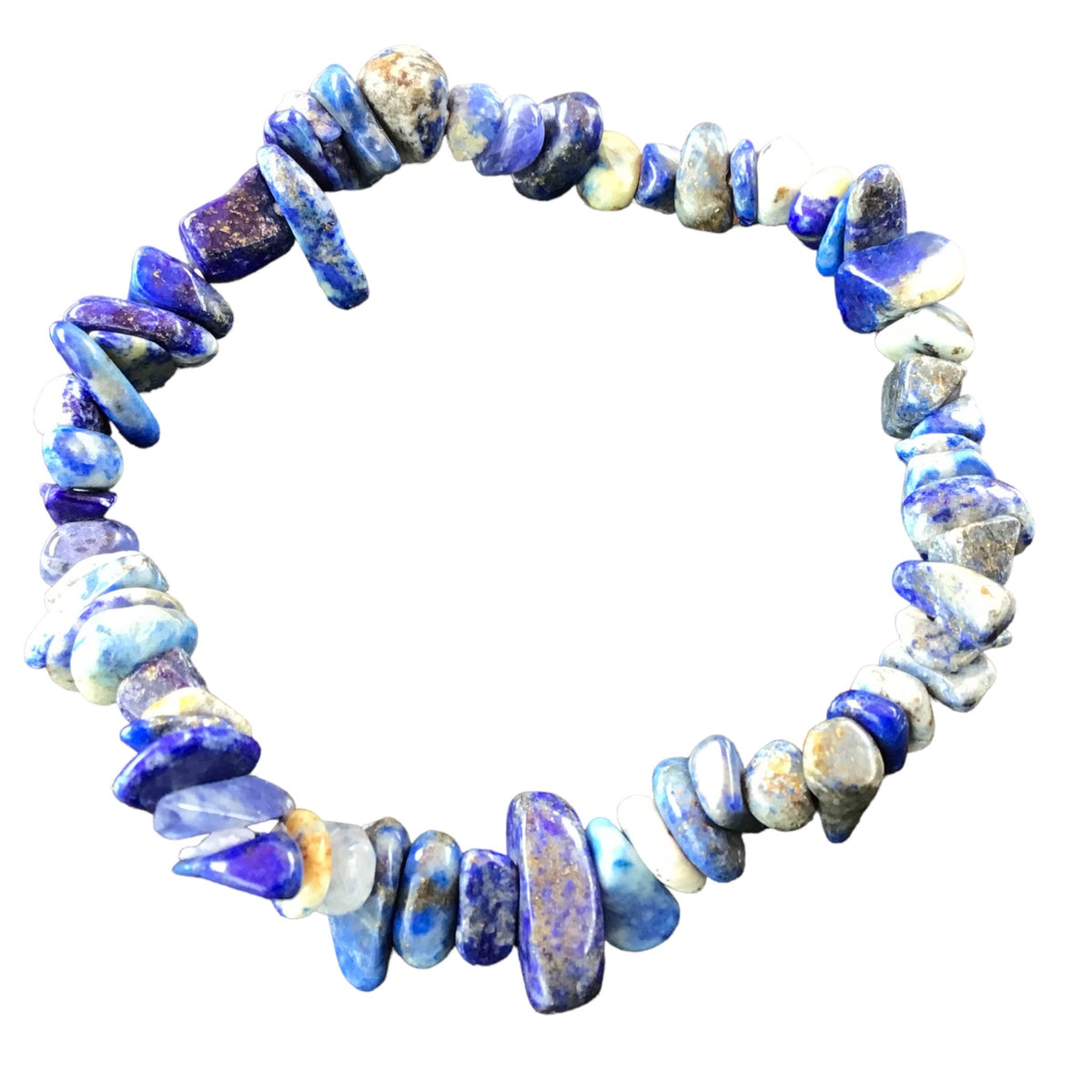 Lapislazuli Trommelstein Splitter Armband *SCHUTZ DER KÖNIGE* - echter Lapislazuli Edelstein-Schmuck - Chakra-Armband für Damen & Herren