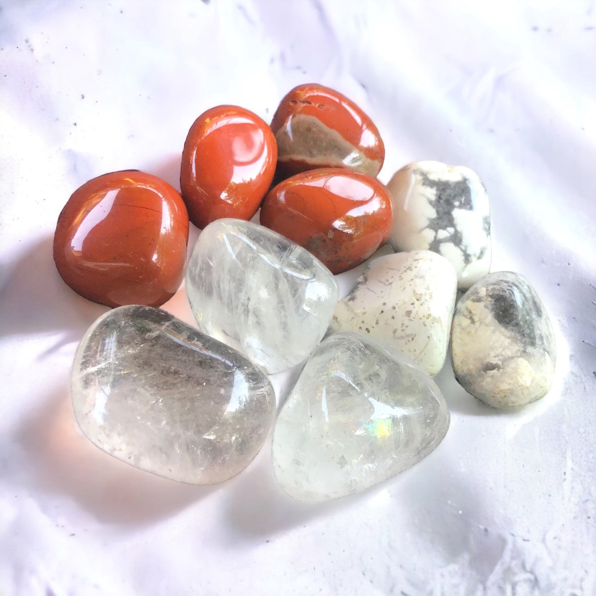 Premium Edelstein-Quellwasser-Set "Diät" | Trommelsteine zur Energetisierung von Trinkwasser | 21 Seiten Anleitung |Top 1A Heilsteine | Wasserbelebung