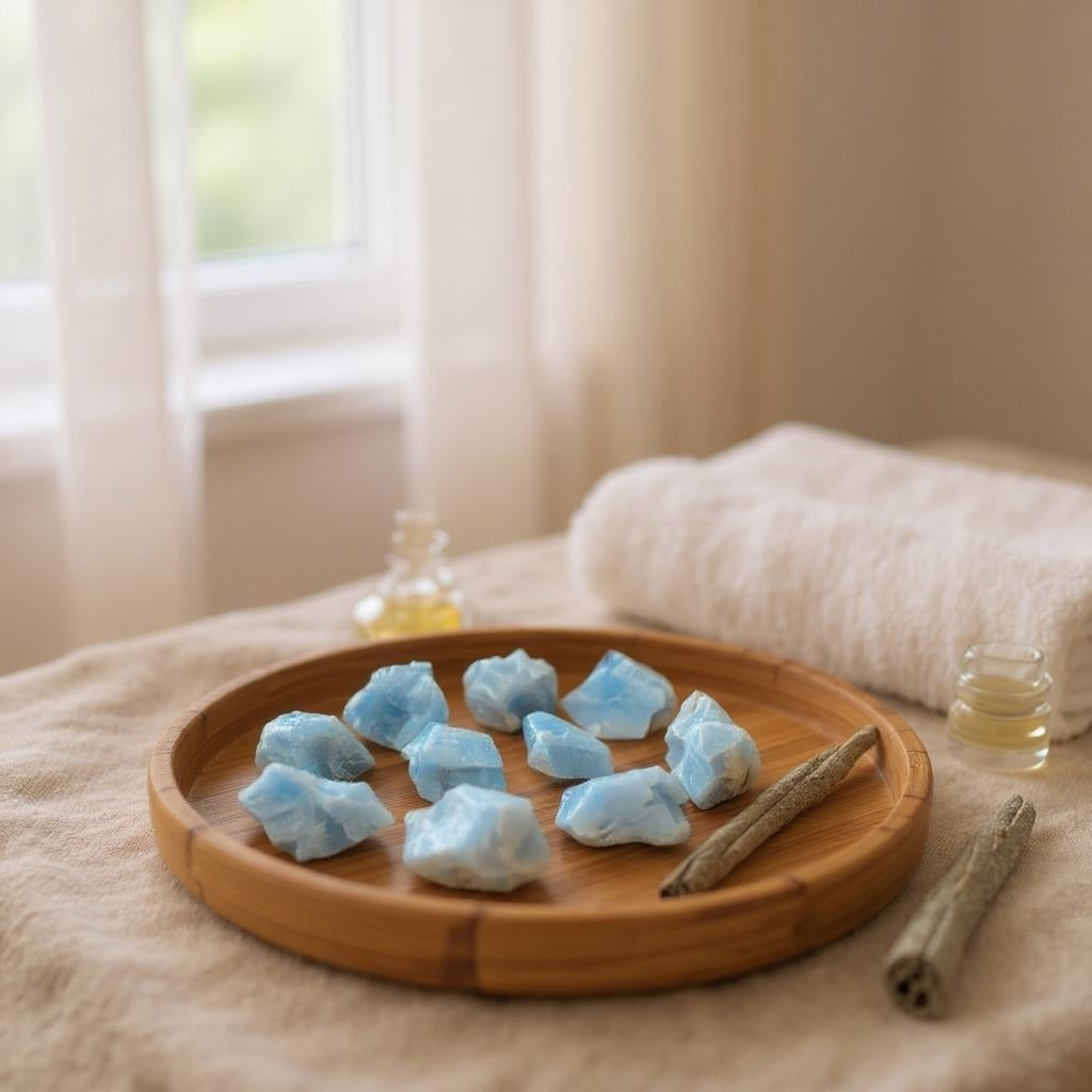 Blauer Calcit I farbintensiv I Rohsteine I 3-4 cm I 300 gr. I Heilstein I Wasserstein I Dekoration I Mexiko