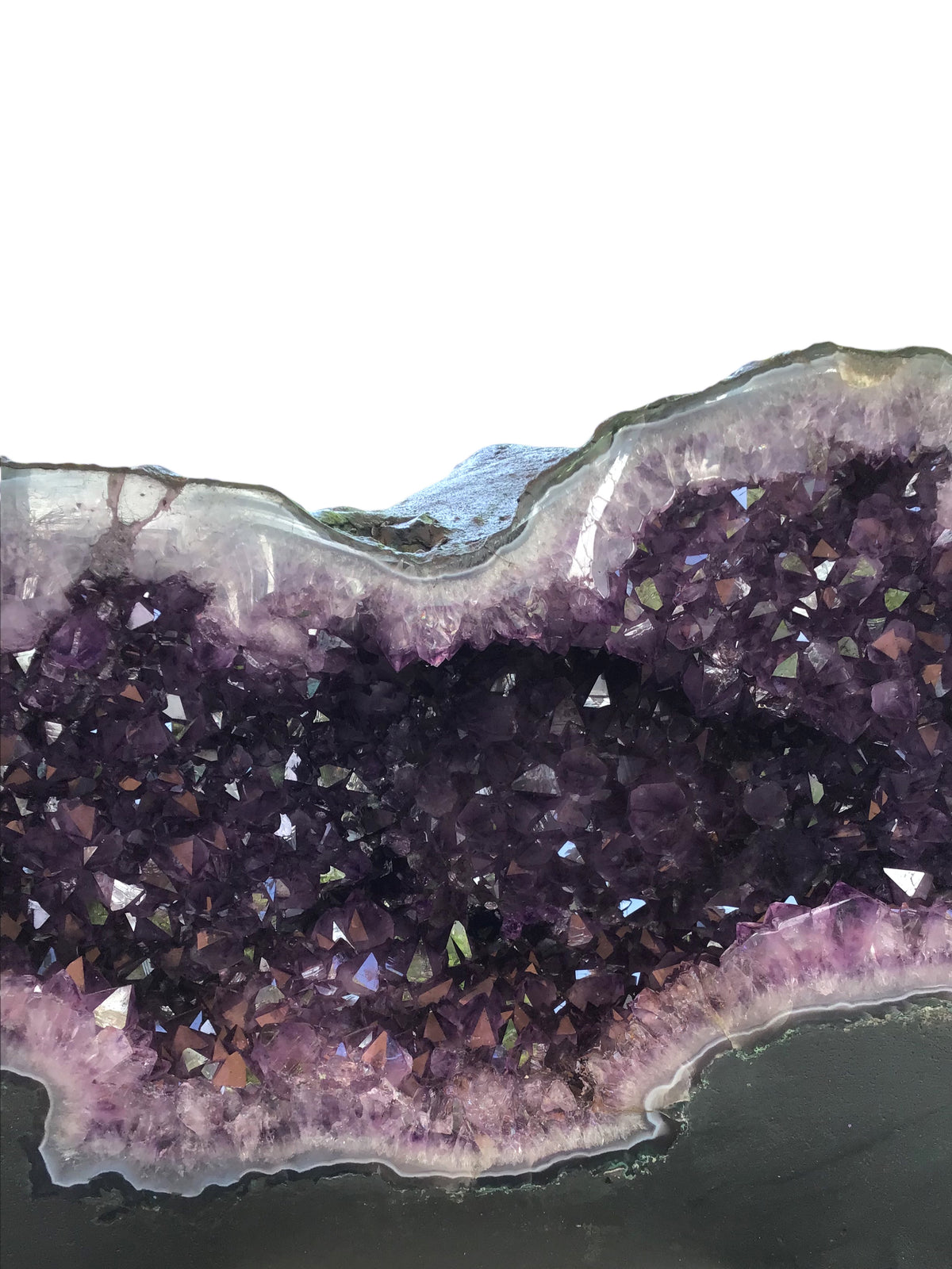 XXL Amethyst Druse mit phantastischen Kristallen I 21,60 KG I 43x16x25cm I Blickfang I Unikat-Masterpiece 1474 I Sammlerstück I AAA-Qualität I Brasilien