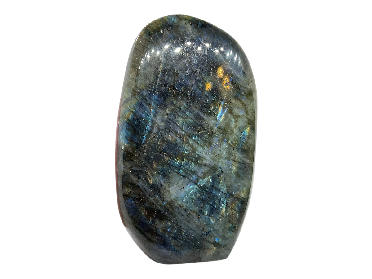 XXL Labradorit Freeform I 9x5x15cm I 1412gr. I Unikat-Masterpiece 1638 I hochglanzpoliert I Sammlerstück I Top 1A-Qualität I Madagaskar