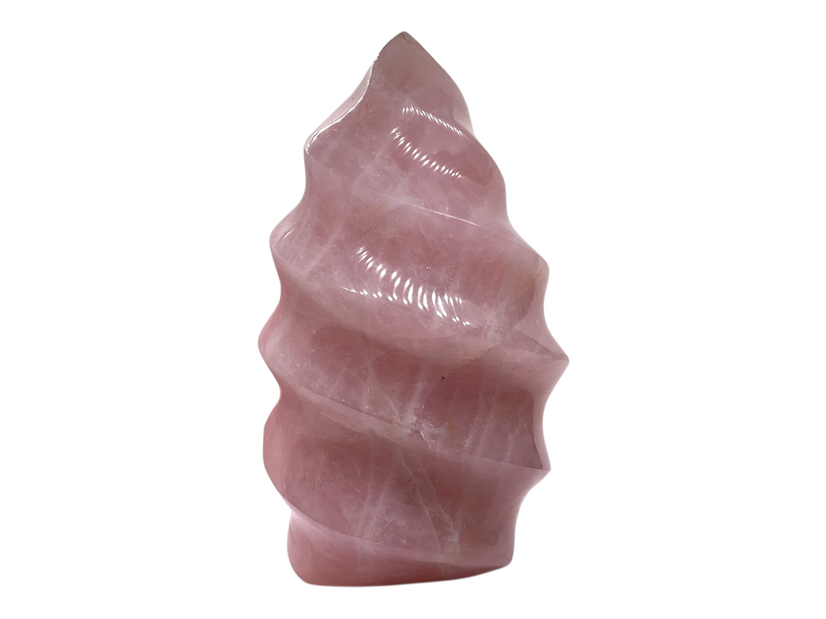 Kristall Flamme aus Rosenquarz I 1056 gr. I 9x7x15 cm I Unikat-Masterpiece 1536 I Sammlerstück I Edelsteinspirale I Computerstein I Dekoration I Madagaskar