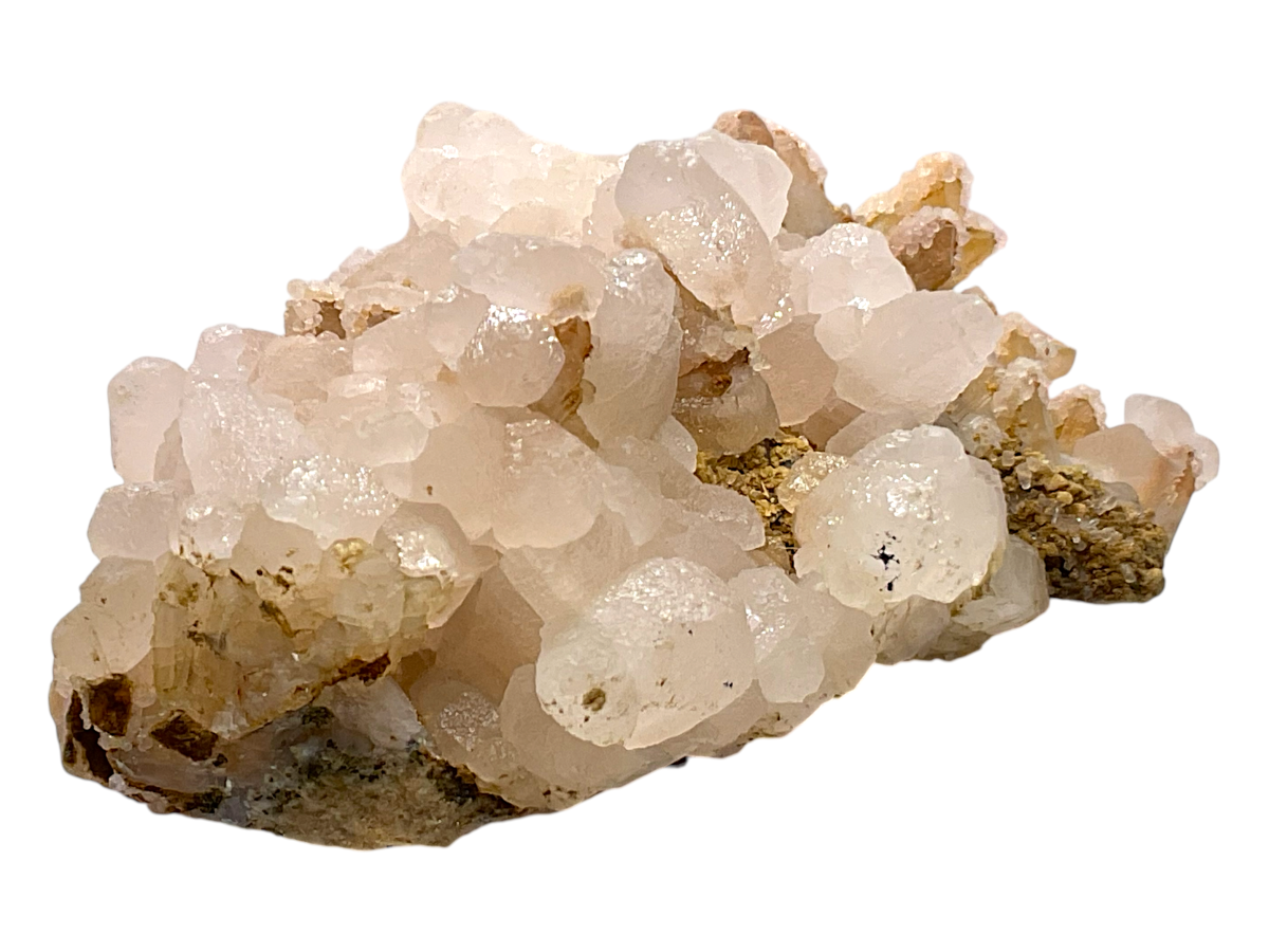 Bergkristall mit Calcit – 372 g, 11 × 8 × 4 cm – AAA-Qualität – Edelstein Unikat (Masterpiece S3037) – Sammlerstück aus Kosovo (Trepča)