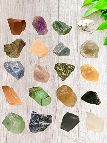 Premium Mineralien Sammlung | 20 Rohsteine | Heilsteine | Edelsteine | Schmucksteine | je 25-50 mm | mit Beschreibung