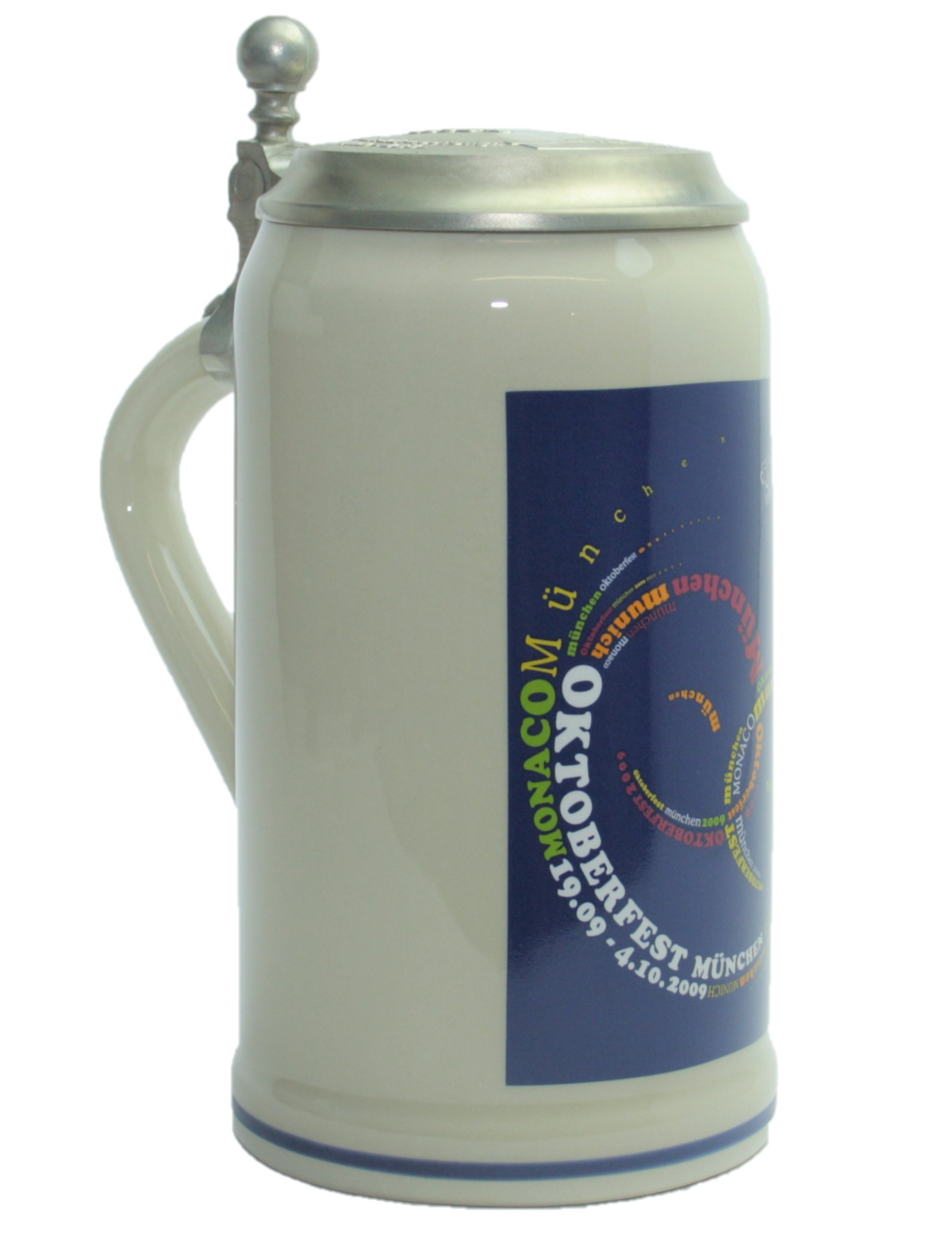 Original Oktoberfestkrug 2009 mit Zinndeckel I Jahreskrug I Zertifikat