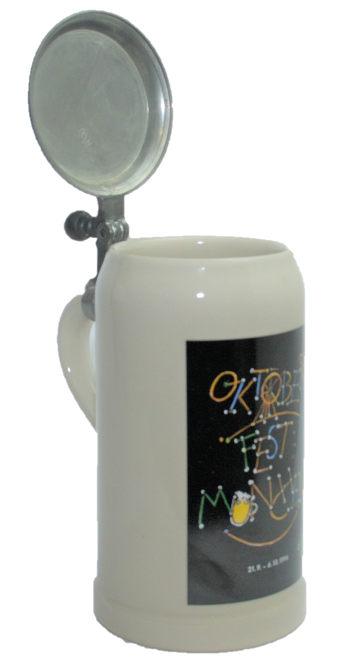 Original Oktoberfestkrug 1996 mit Zinndeckel I Jahreskrug I Zertifikat