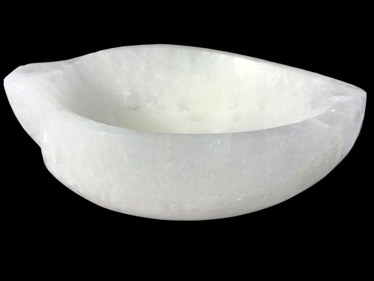Echte Selenit Marienglas Ladeschale Blatt mit 100x75x30 mm - ca. 250 Gramm