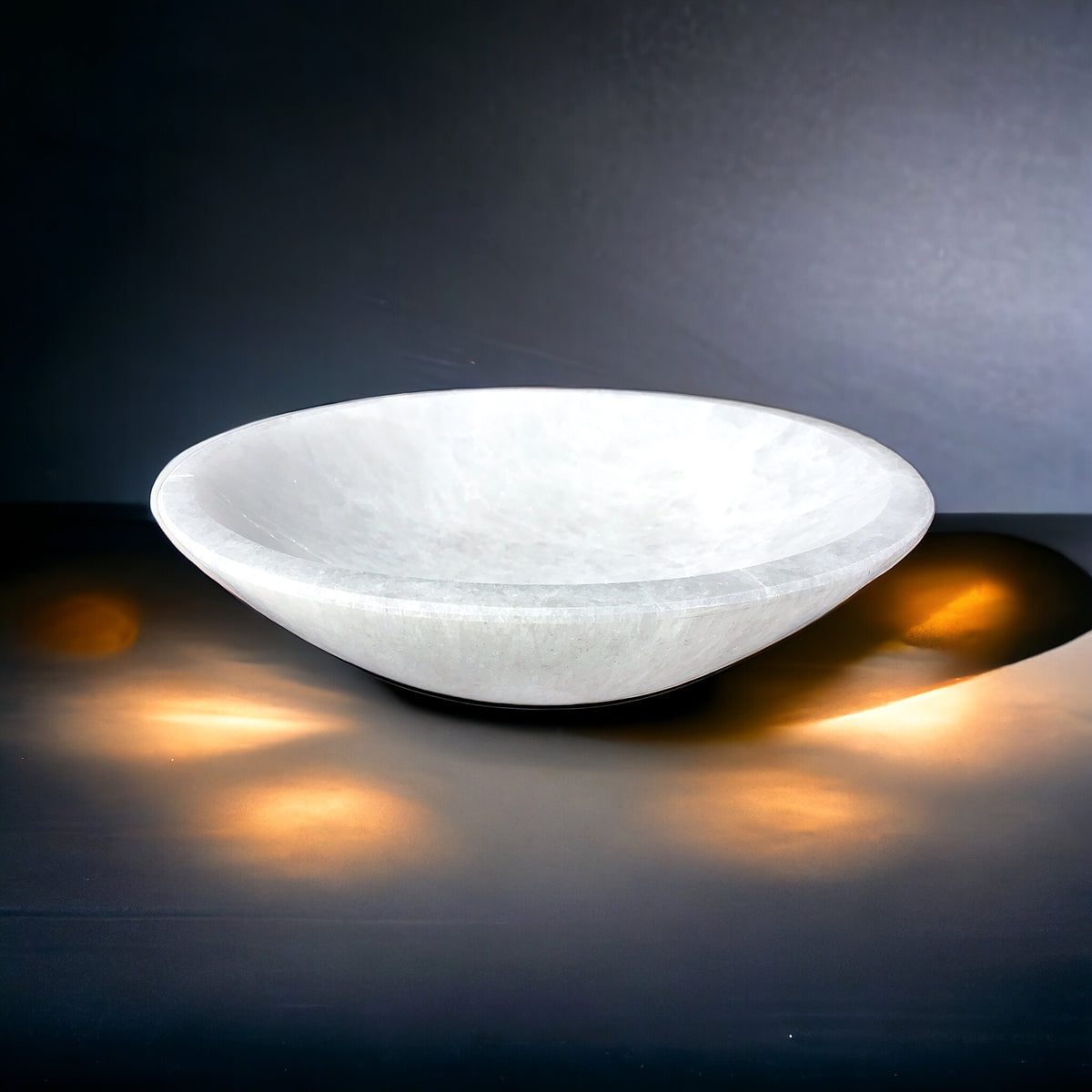 XXL Selenit Ladeschale Bowl Ø 20 cm - ca. 1000gr. - Kristallschale - in dieser Größe selten erhältlich - AAA-Qualität - Marokko