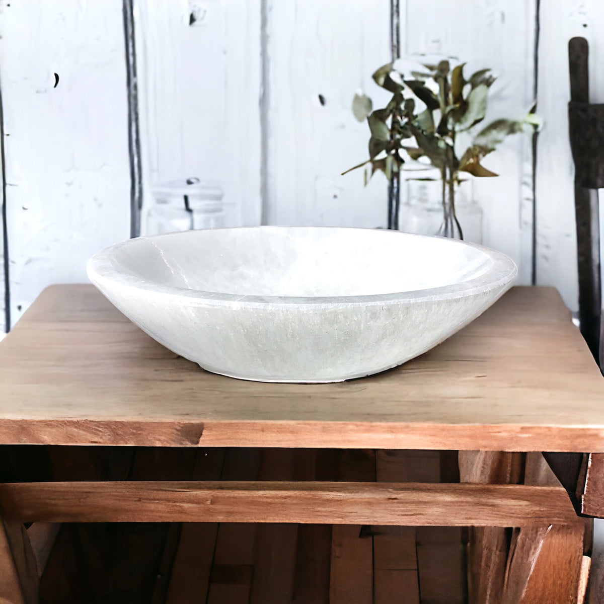 XXL Selenit Ladeschale Bowl Ø 20 cm - ca. 1000gr. - Kristallschale - in dieser Größe selten erhältlich - AAA-Qualität - Marokko