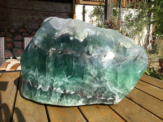XXXL Grüner Fluorit Brocken aus Mexiko – 40,1 kg – 40 × 23 × 26 cm – Unikat Masterpiece 1213F – Sammlerstück & Museumsstück