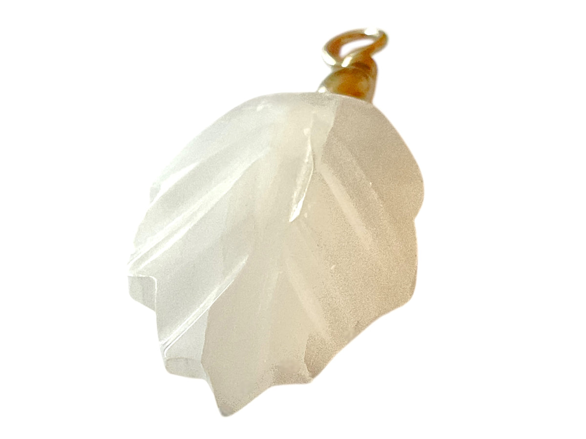 Steinfixx®  Selenit Blatt Anhänger in bauchiger Form | ca 40x20x8 mm | Top Qualität | Ihren Lichtbringer immer dabei