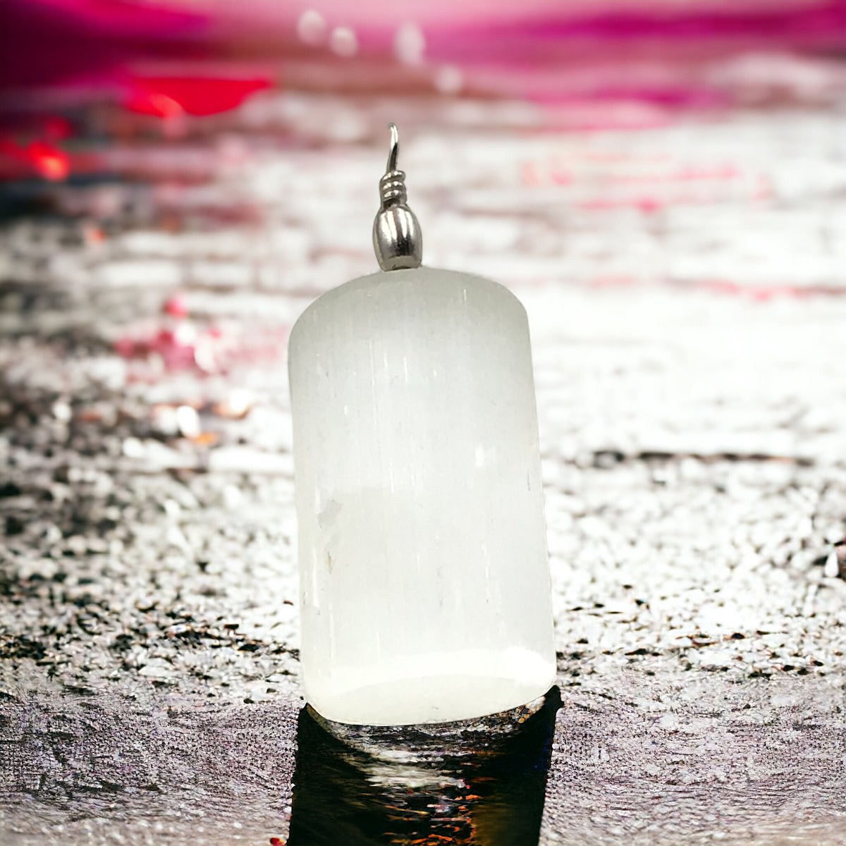Steinfixx®  Selenit Anhänger Healing Point | ca 30x20x20 mm | Top Qualität | Ihren Lichtbringer immer dabei