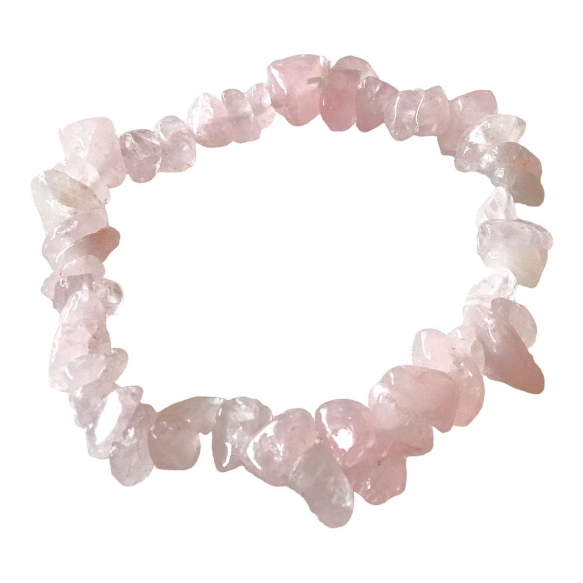 Rosenquarz Trommelstein Splitter Armband  *Liebe*  - echter Rosenquarz Edelstein-Schmuck - Chakra-Armband für Damen & Herren