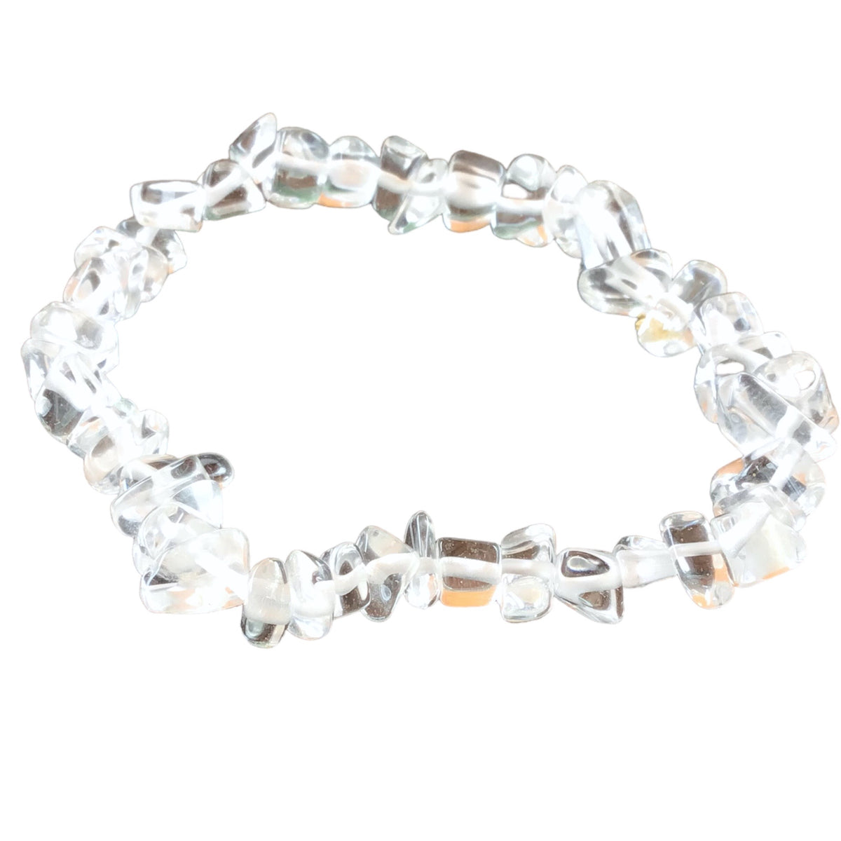 Bergkristall Trommelstein Splitter Armband  *HEILUNG*  - echter Bergkristall Edelstein-Schmuck - Chakra-Armband für Damen & Herren