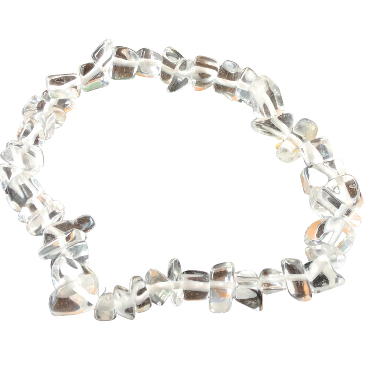 Bergkristall Trommelstein Splitter Armband  *HEILUNG*  - echter Bergkristall Edelstein-Schmuck - Chakra-Armband für Damen & Herren