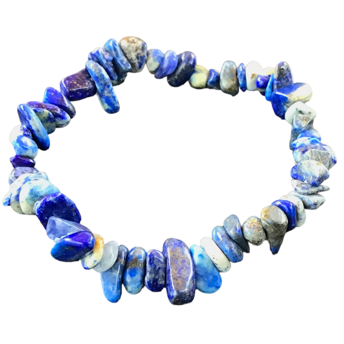 Lapislazuli Trommelstein Splitter Armband  *SCHUTZ DER KÖNIGE*  - echter Lapislazuli Edelstein-Schmuck - Chakra-Armband für Damen & Herren