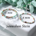 Perlenarmband Shoushan Stone mit  14 k rosèvergoldeten Elementen - Edelsteinarmband - Handmade - inclusive edler Geschenkbox