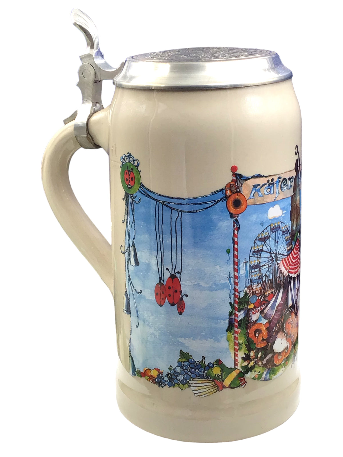 Original Käfer Oktoberfestkrug Käfer-Schänke aus dem Jahr 2000 mit Zinndeckel