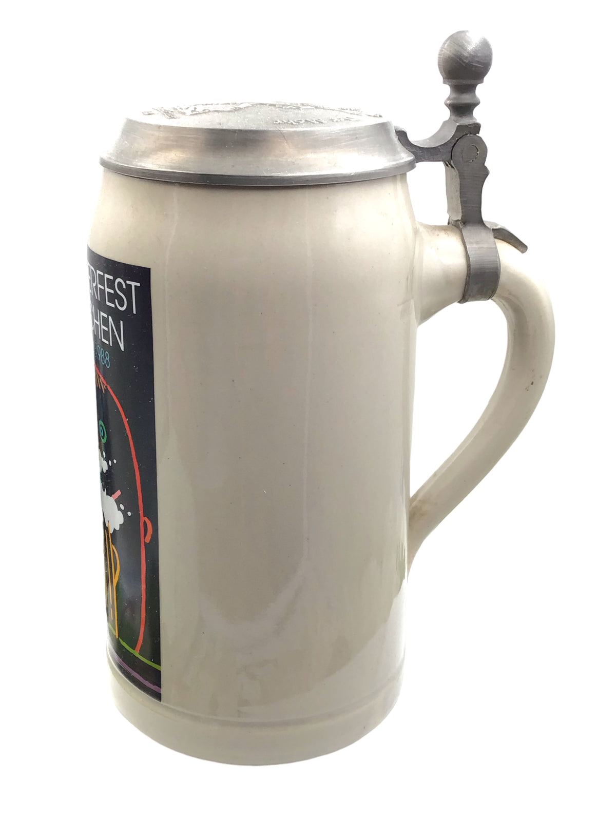 Original Oktoberfestkrug 1988 mit Zinndeckel I Jahreskrug