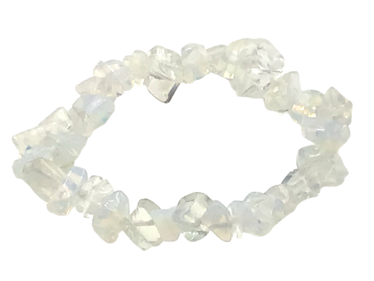 Opalith Trommelstein Splitter Armband  *Kontaktfreude*  - echter Opalith Edelstein-Schmuck - Chakra-Armband für Damen & Herren