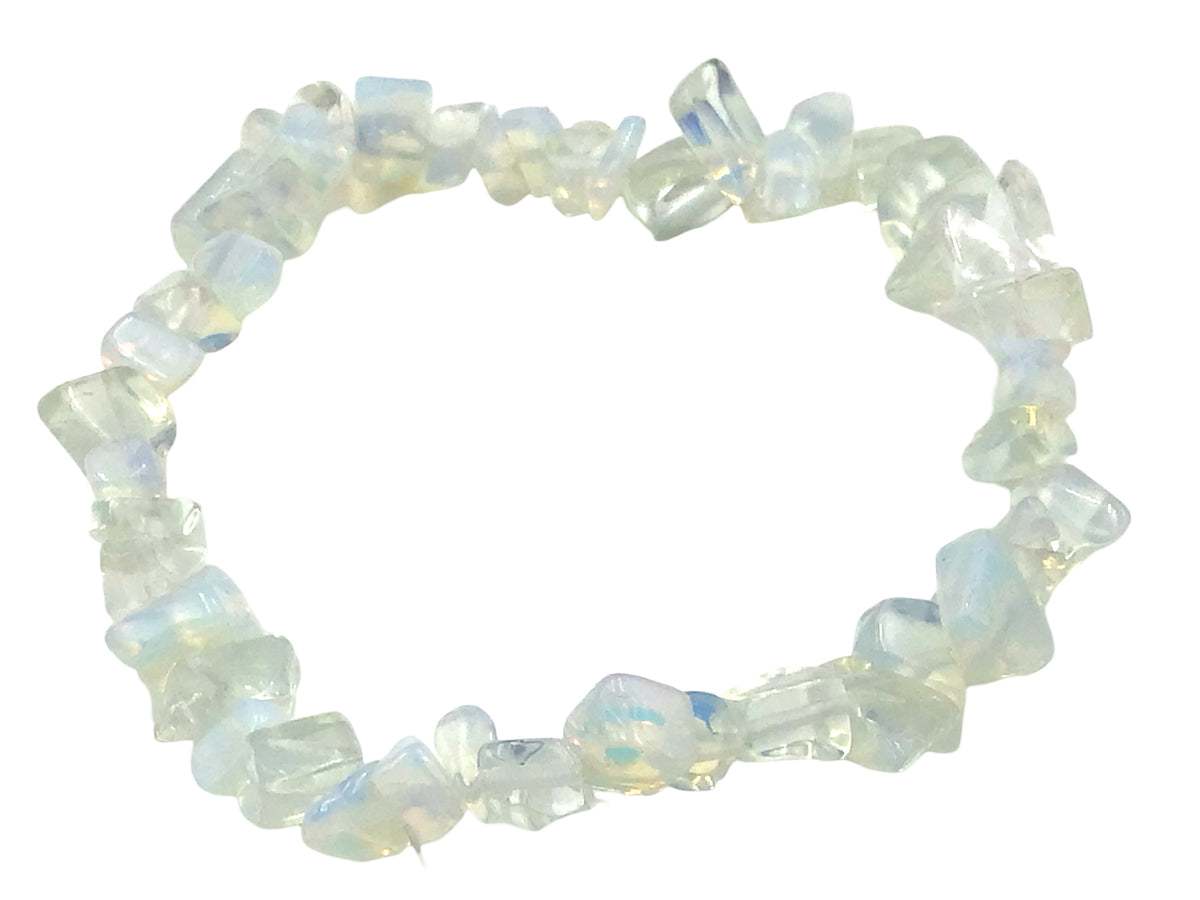 Opalith Trommelstein Splitter Armband  *Kontaktfreude*  - echter Opalith Edelstein-Schmuck - Chakra-Armband für Damen & Herren