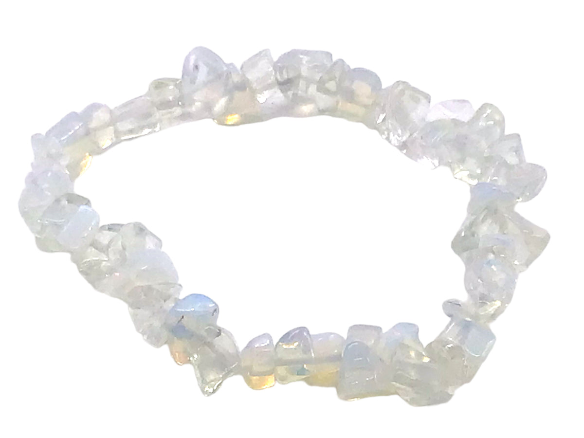Opalith Trommelstein Splitter Armband  *Kontaktfreude*  - echter Opalith Edelstein-Schmuck - Chakra-Armband für Damen & Herren
