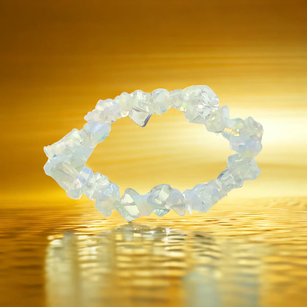 Opalith Trommelstein Splitter Armband  *Kontaktfreude*  - echter Opalith Edelstein-Schmuck - Chakra-Armband für Damen & Herren