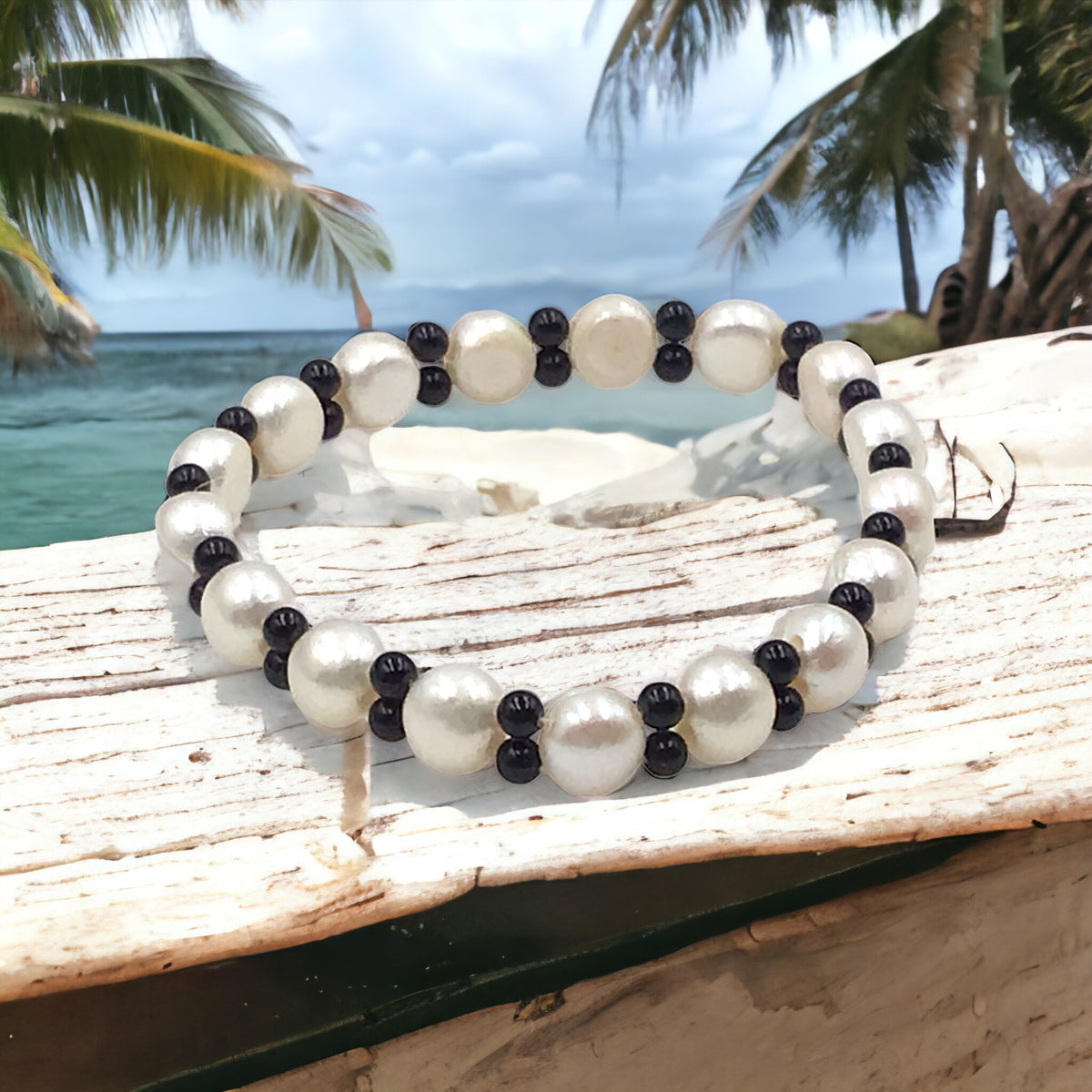 Steinfixx® Onyx-Perlenarmband | Top Qualität | angenehm zu tragen | spendet Kraft und Trost