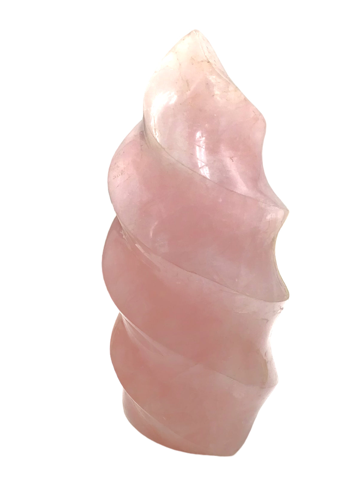 Kristall Flamme aus Rosenquarz | Unikat-Masterpiece 1519 | Sammlerstück I 846 gr. |16x7x7 cm | Edelsteinspirale I Madagaskar