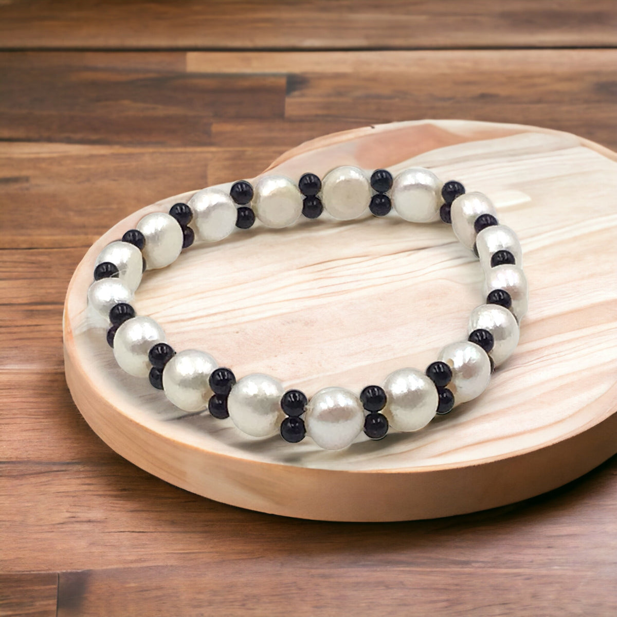 Steinfixx® Onyx-Perlenarmband | Top Qualität | angenehm zu tragen | spendet Kraft und Trost