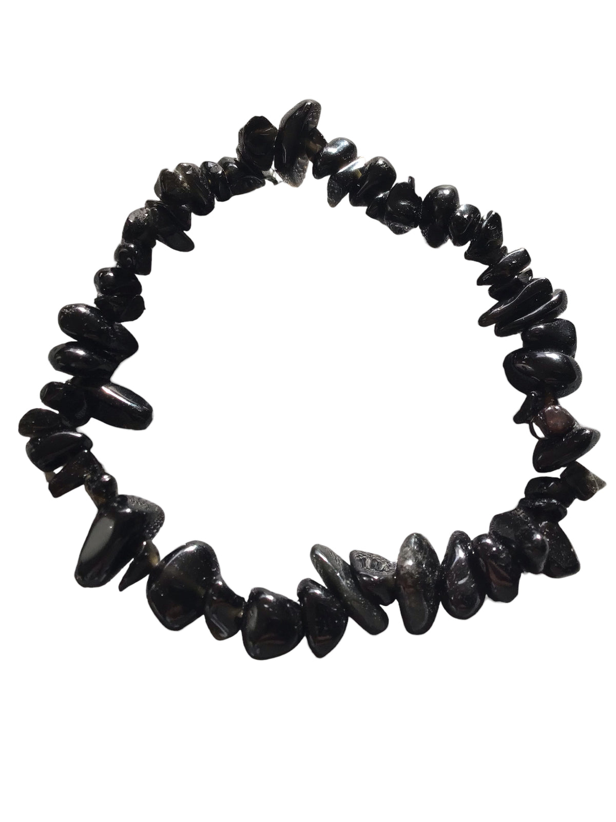 Onyx Trommelstein Splitterarmband  *Ruhe*  - echter Onyx Edelstein-Schmuck - I Brasilien