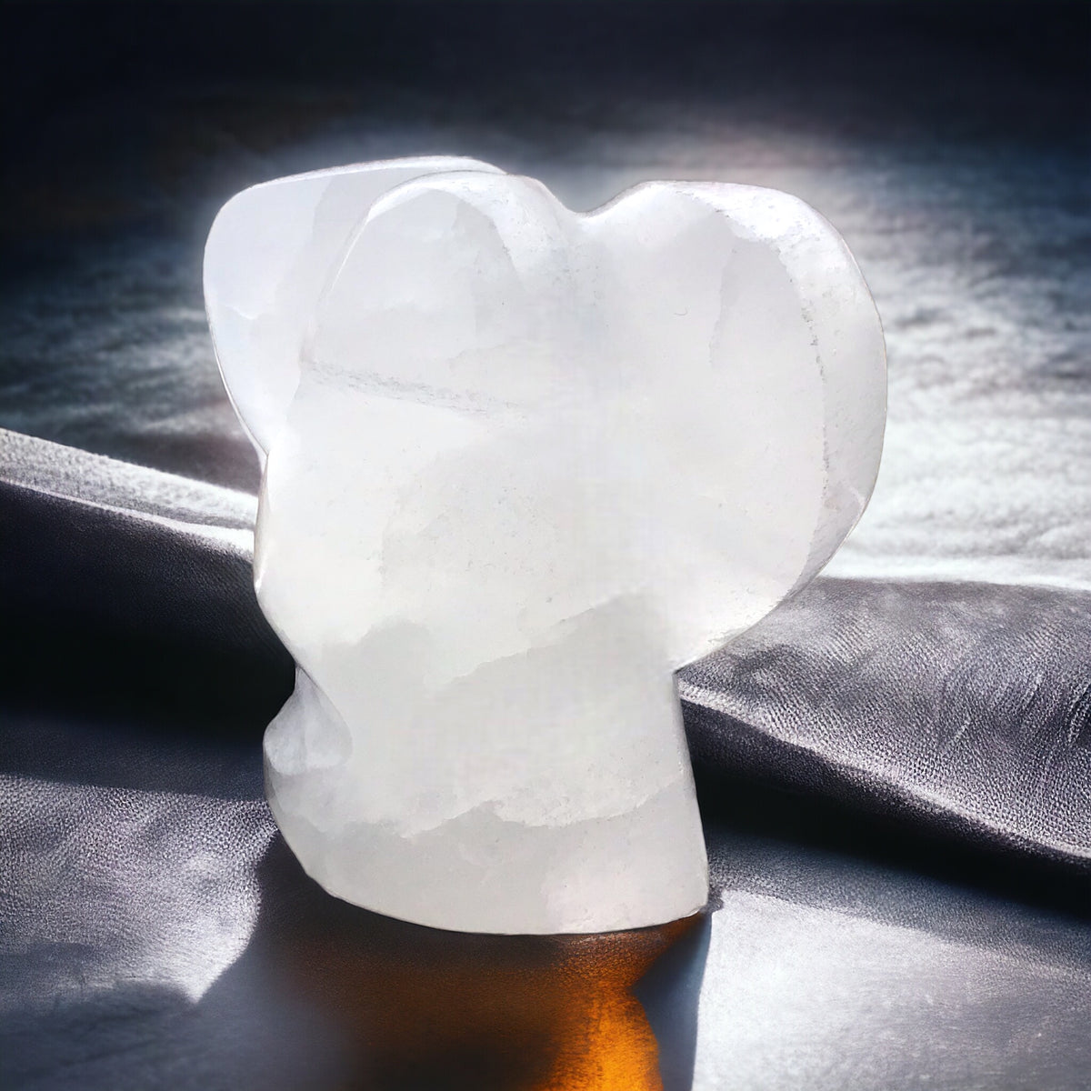 Selenit Engel I Schutzengel | Skulptur | 70x70x50 mm I Dekoration I gegen negative Energien I Ladestein I Lichtbringer I ca. 290 gr. I Marokko