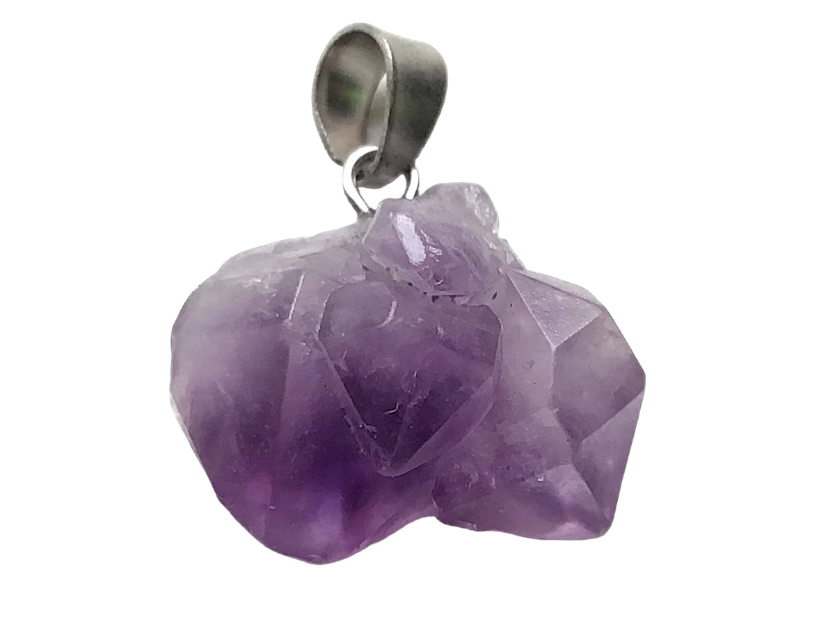 Amethyst Anhänger Rohstein I echter kleiner Amethyst Brocken I 10 x 15 mm I Cluster I incl. Lederband 80cm I Brasilien