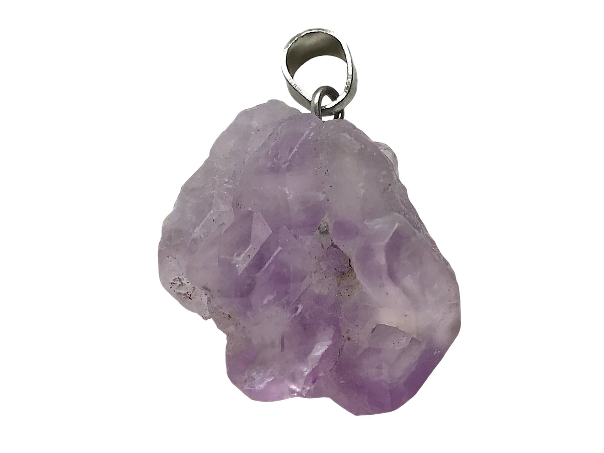 Amethyst Anhänger Rohstein I echter kleiner Amethyst Brocken I 10 x 15 mm I Cluster I incl. Lederband 80cm I Brasilien