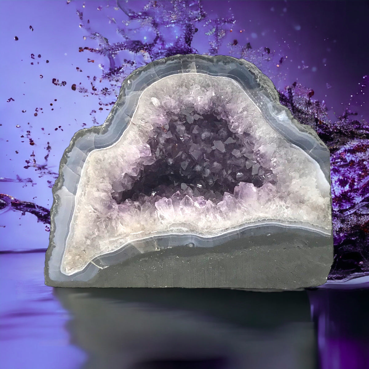 Amethyst Druse mit phantastischen Kristallen I 5,6 KG I 21x12x17 cm I Blickfang I Unikat 1466 I Brasilien