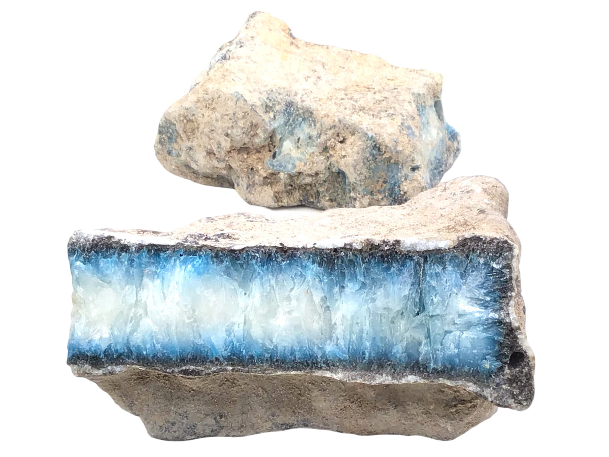 Steinfixx® Blue Ice Rohstein versch. Größen I neu entdecktes Mineral I Indonesien I Bogor West Java