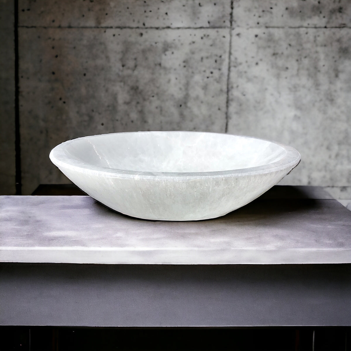 XXL Selenit Ladeschale Bowl Ø 20 cm - ca. 1000gr. - Kristallschale - in dieser Größe selten erhältlich - AAA-Qualität - Marokko