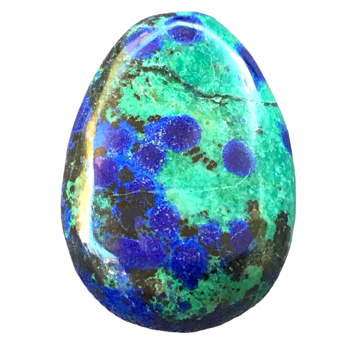 Azurit-Malachit-Chrysokoll Anhänger I Tropfenform mit Kordelkette I 20x30mm I Verschluss in 925 Silber I incl. Geschenkverpackung I AAA-Qualität I USA