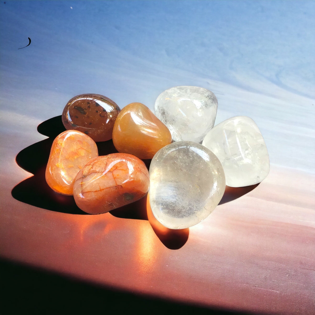 Premium Edelstein-Quellwasser-Set "Kraft" | Trommelsteine zur Energetisierung von Trinkwasser | 21 Seiten Anleitung | Top 1A Heilsteine | Wasserbelebung