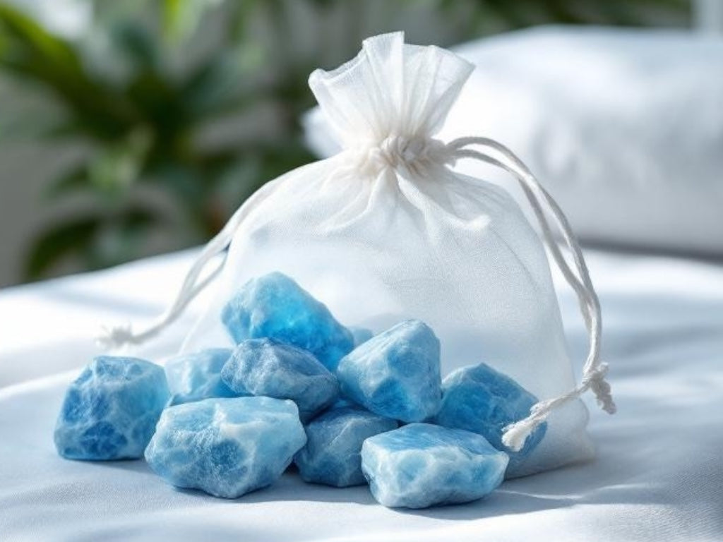 Blauer Calcit I farbintensiv I Rohsteine I 3-4 cm I 300 gr. I Heilstein I Wasserstein I Dekoration I Mexiko