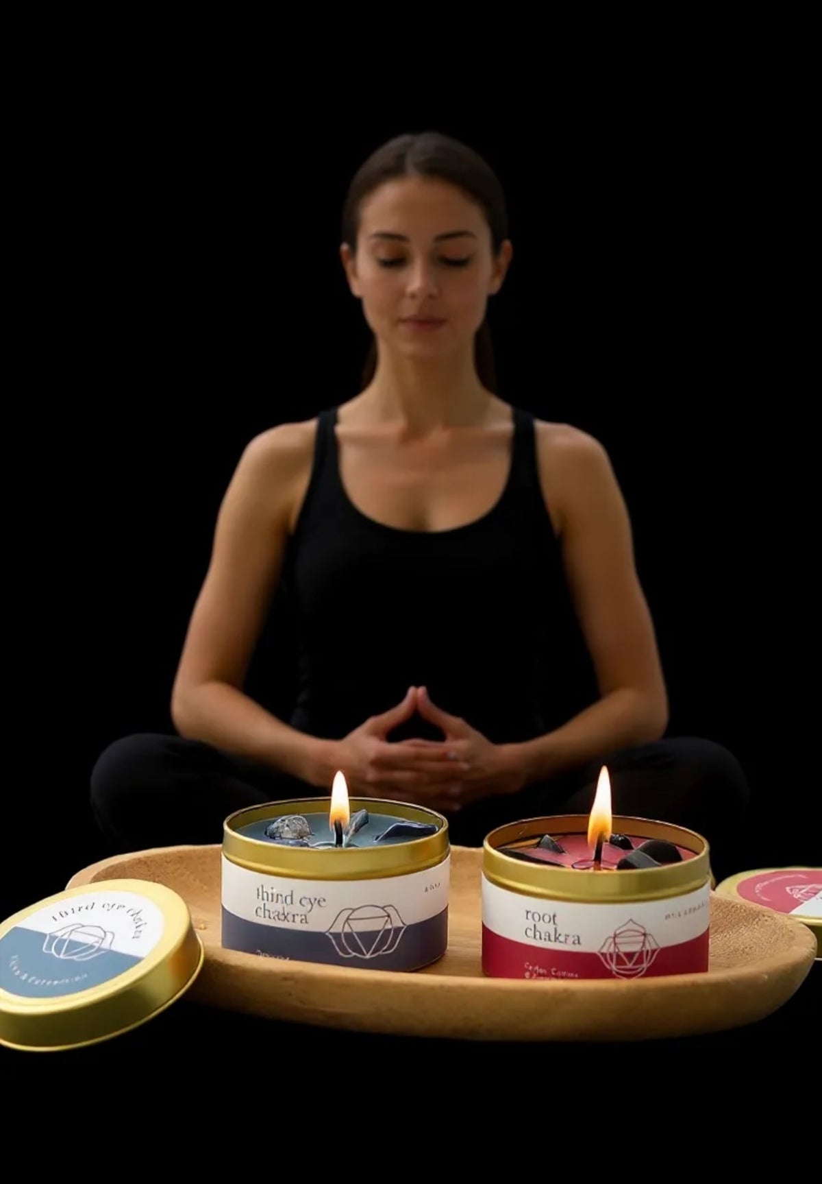 7 Chakra Duftkerzen Geschenkset – handgegossene Kerzen mit Edelsteinen – Chakra-Armband & Karten – hochwertige Geschenkbox