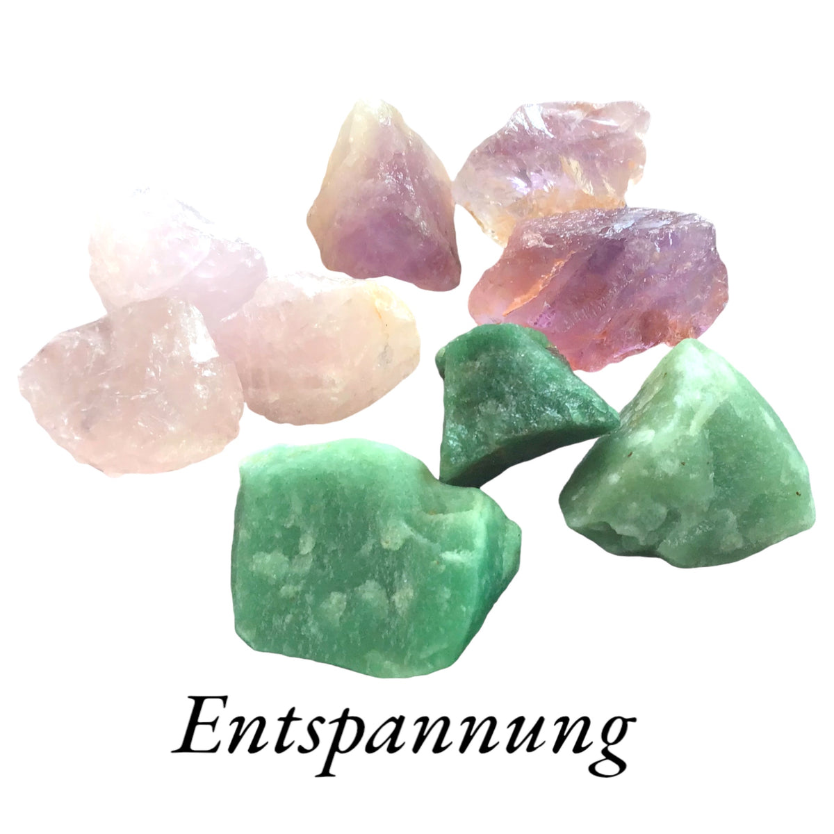 Premium Edelstein-Quellwasser-Set "Entspannung" | Rohsteine zur Energetisierung von Trinkwasser | 21 Seiten Anleitung | Heilsteine | Wasserbelebung |