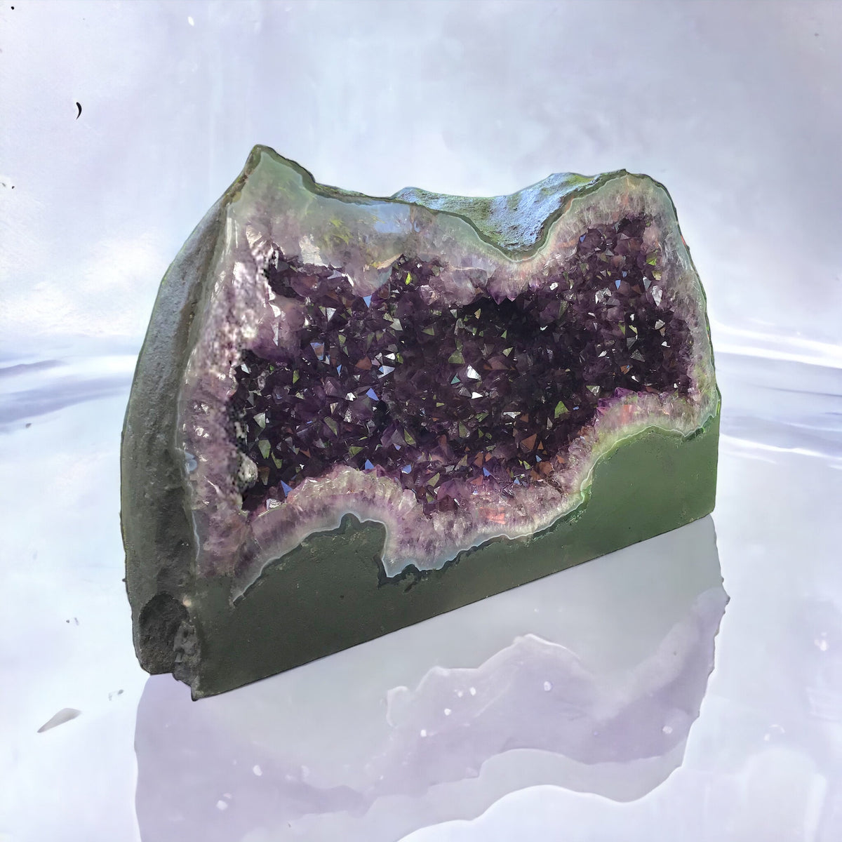XXL Amethyst Druse mit phantastischen Kristallen I 21,60 KG I 43x16x25cm I Blickfang I Unikat-Masterpiece 1474 I Sammlerstück I AAA-Qualität I Brasilien