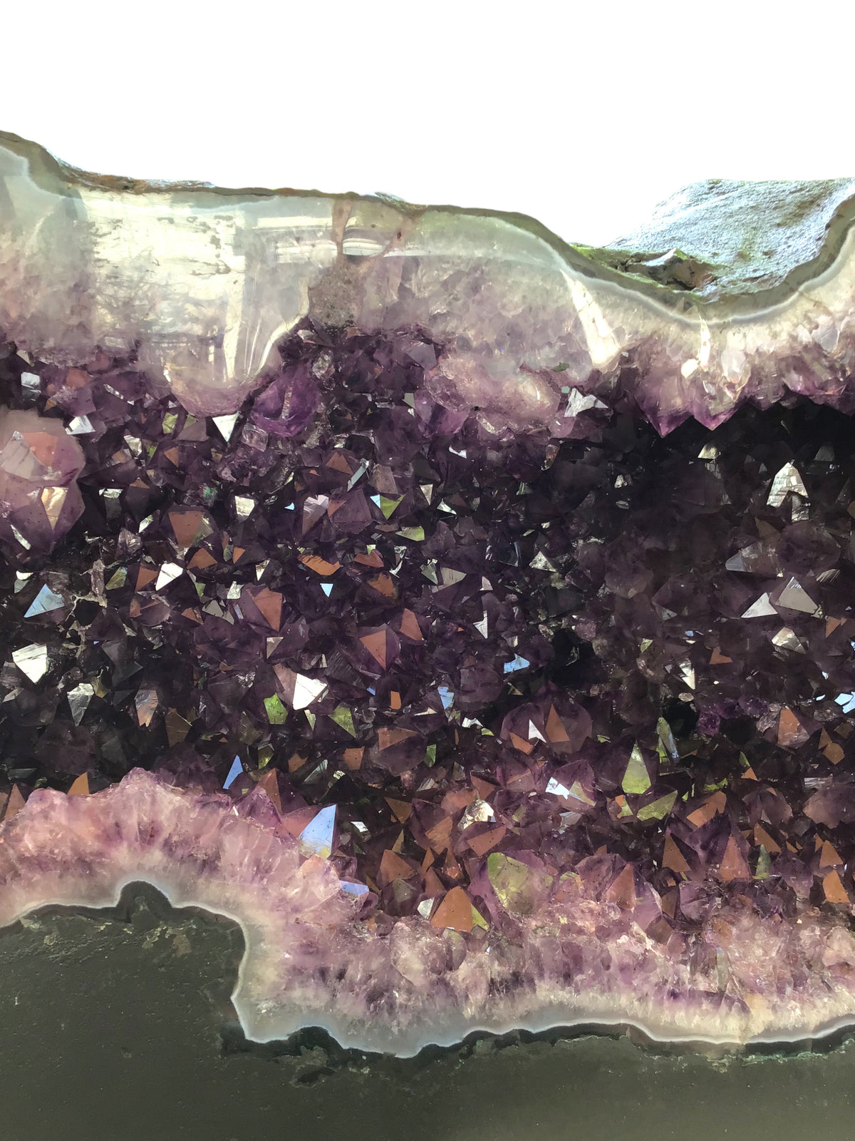 XXL Amethyst Druse mit phantastischen Kristallen I 21,60 KG I 43x16x25cm I Blickfang I Unikat-Masterpiece 1474 I Sammlerstück I AAA-Qualität I Brasilien