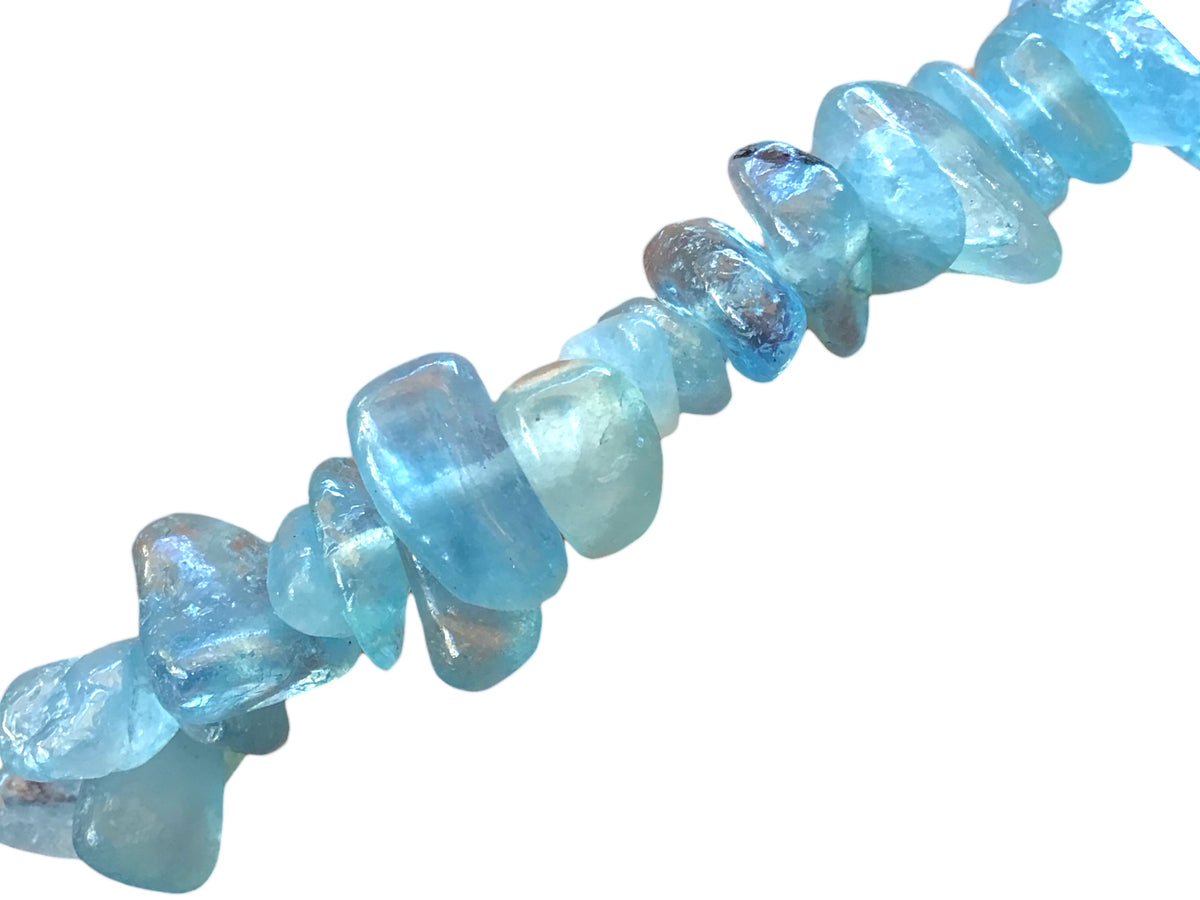 Steinfixx® - Echtes Aquamarin blau Splitteramband | angenehm zu tragen | DER Seelenstein