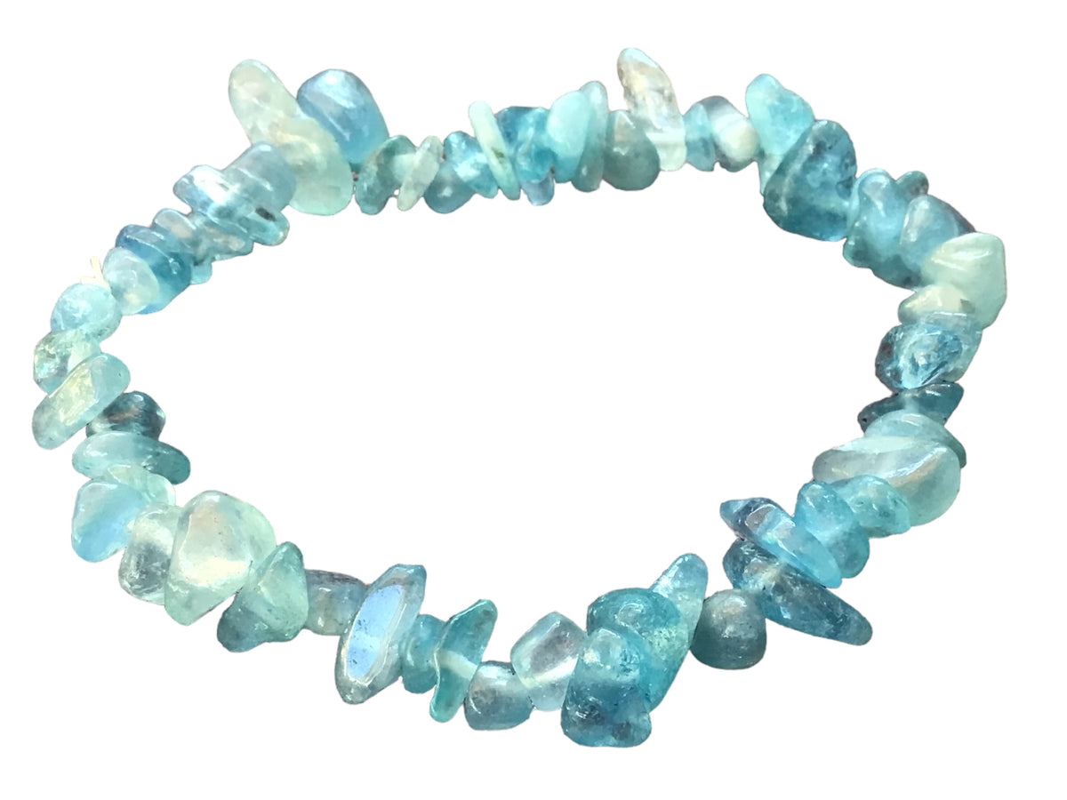 Steinfixx® - Echtes Aquamarin blau Splitteramband | angenehm zu tragen | DER Seelenstein