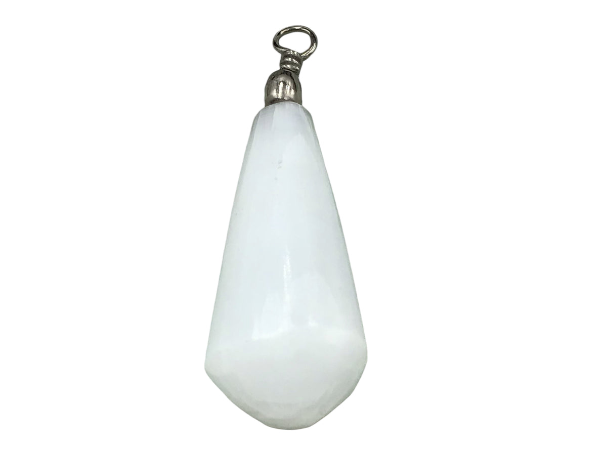 Selenit Tropfen Anhänger in bauchiger Form | ca. 45x20x10 mm | Top 1A-Qualität | Ihren Lichtbringer immer dabei I Marokko