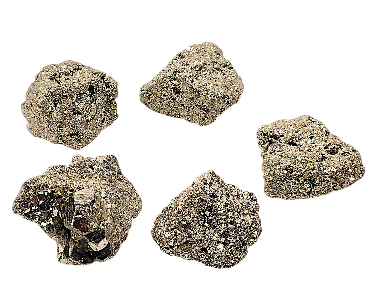 Pyrit Kristalle I 5 Stück I 100 gr. I je 20-30mm I Heilstein I Edelstein I Rohstein I Glücksstein I Peru