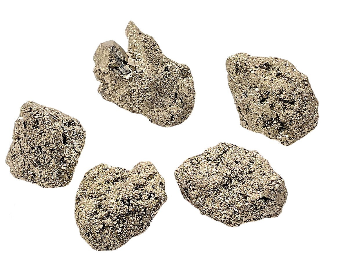 Pyrit Kristalle I 5 Stück I 100 gr. I je 20-30mm I Heilstein I Edelstein I Rohstein I Glücksstein I Peru
